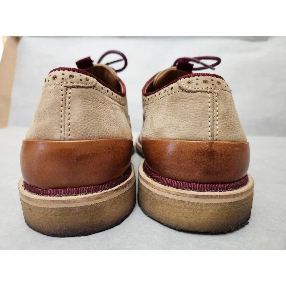 Johnston & Murphy 1850 (Sz 9 M) Crepe Soles Khaki Cap Toe Men's Nubuck Shoes